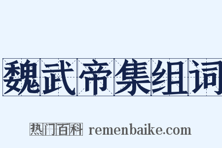 魏武帝集组词是什么意思的图片